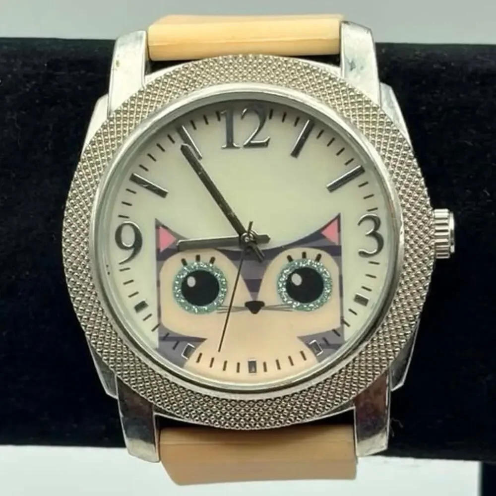 Silver & Beige Cat Men’s Watch